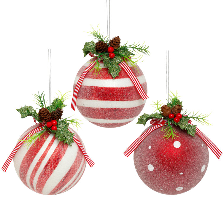 Mark Roberts Peppermint Ball Ornament 4 Inches Set Of 6 Wayfair